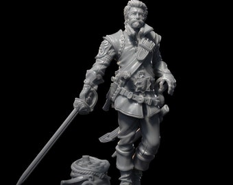 Ferdinand Aguja le pirate | figurine non peinte pour Tabletop / Pathfinder / Donjons & Dragons DnD / fantasy wargame / ttrpg