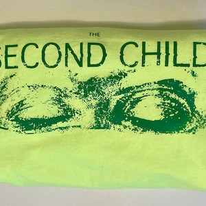 The Second Child closed eyes t-shirt loose fit, neon yellow, construction yellow image 1