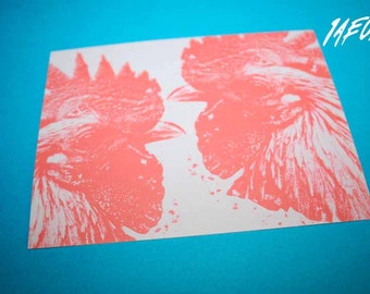 1AEON Animal Spirit - Roosters/Cockfight postcard