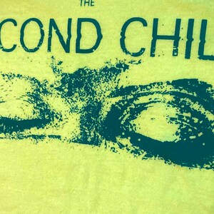 The Second Child closed eyes t-shirt loose fit, neon yellow, construction yellow image 4