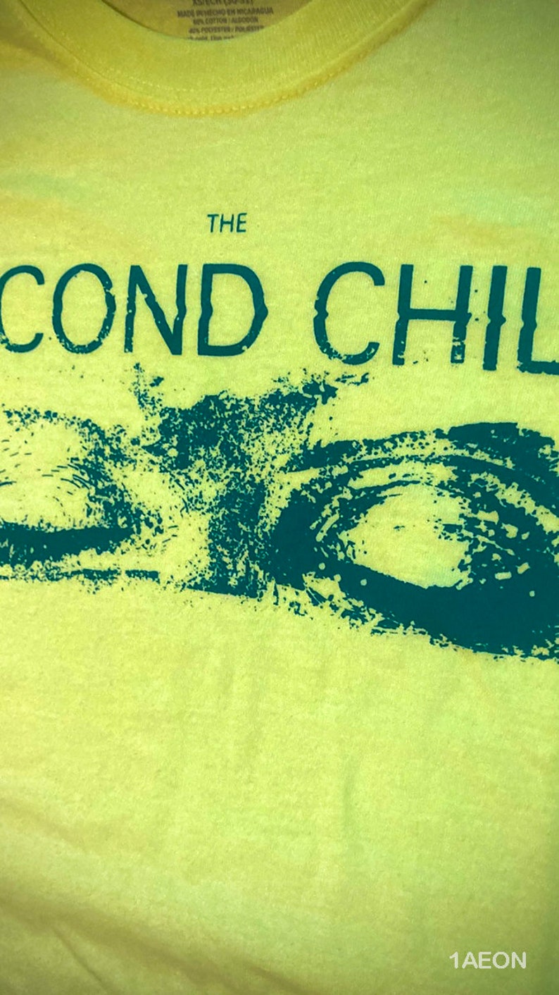 The Second Child closed eyes t-shirt loose fit, neon yellow, construction yellow image 4