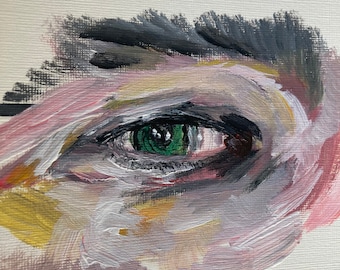 Eye Acrylic painting on paper 01, eye painting, acrylic painting, original painting, 1Aeon painting, paint on paper 9x12