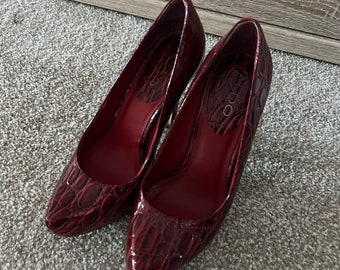 Red Snake print heels