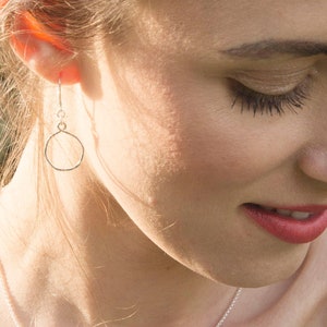 Small Geometric Earrings, Simple Dangle Earrings, Modern Circle Earrings