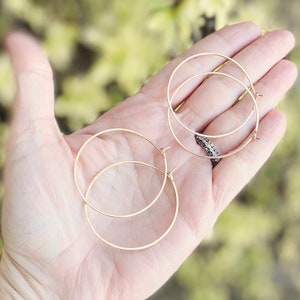 Modern Hoop Earrings, Large Circle Hoops, Minimalist Earrings, Dainty Threader Earrings