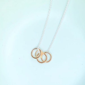 Dainty Sterling Silver Four Circles Necklace - Delicate Chain Jewelry for Mom or Friends Group Gift