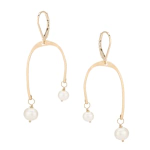 Boho Pearl Drop Earrings, Modern Pearl Earrings, Asymmetrical Pearl Dangle Earrings
