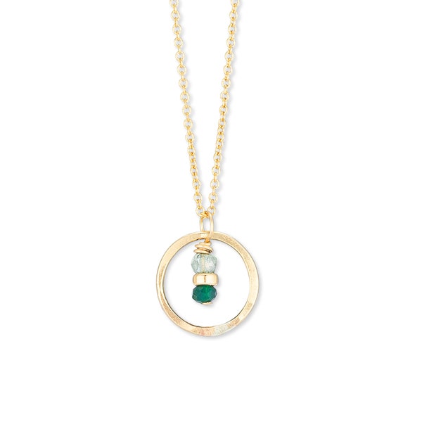Tiny Green Crystal Necklace, Dainty Gemstone Necklace, Elegant Gemstone Pendant Necklace