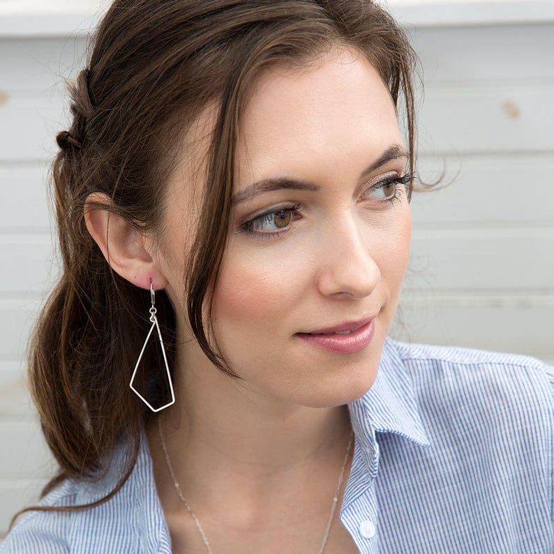 Gold Statement Earrings Handmade Earrings Minimal Gold Etsy