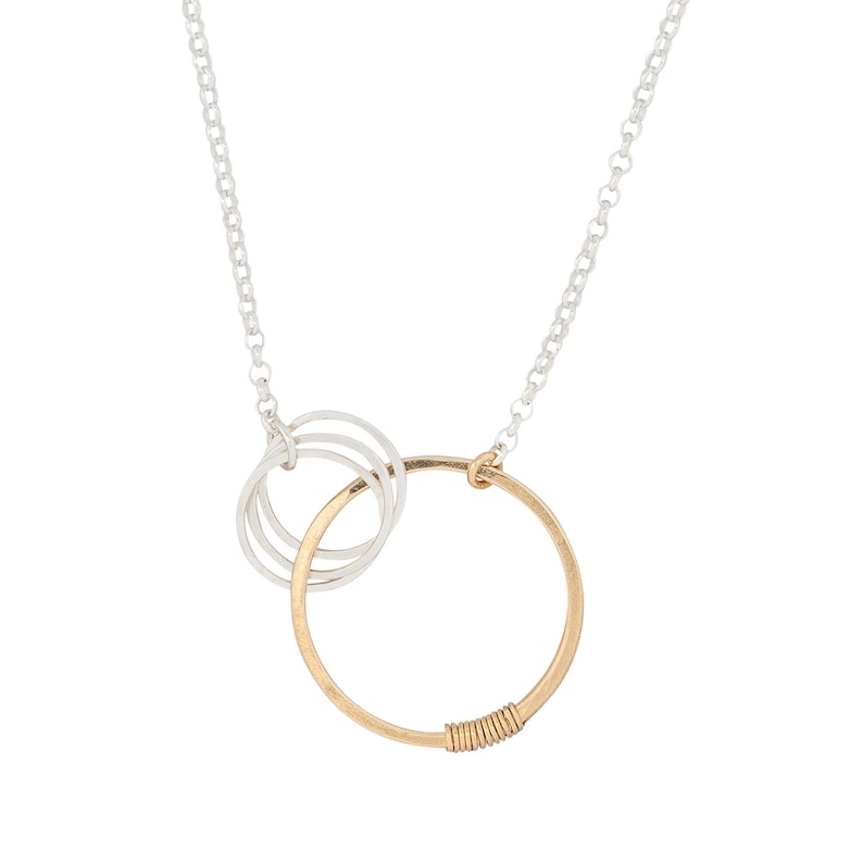 Linked Circles Necklace for Mom Mixed Metals Necklace Etsy