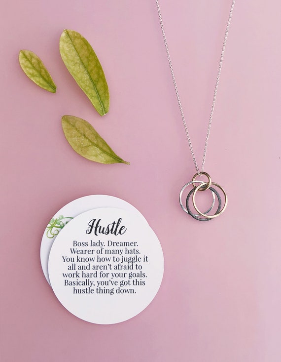 Boss Babe Gift Hustle Necklace Goal Digger Jewelry Girl Boss Lady Boss Handmade Jewelry Sterling Silver Chain Gifts for Girl Bosses