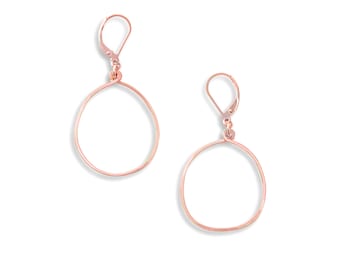 Boho Medium Hoop Earrings, Irregular Hoop Earring, Casual Hoops, Rose Gold Filled, Everyday Earrings, Earrings for Work