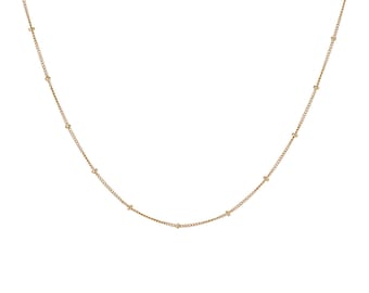 Dotted Layering Chain in Gold and Sterling Silver, Simple Minimalist Chain Necklace, Chain Layering Necklace, Modern Chain Jewelry