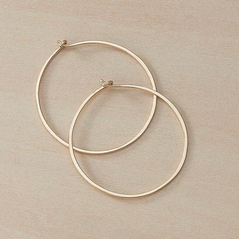 Gold Hoop Earrings Rose Gold Hoops Sterling Silver Hoops Etsy