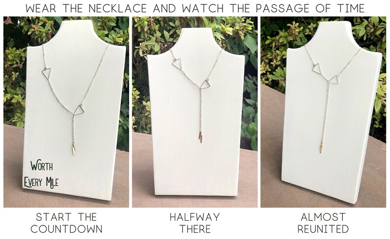 Long Distance Love Gift Long Distance Relationship Gift for Girlfriend Anniversary Gift Sterling Silver Minimalist Necklace