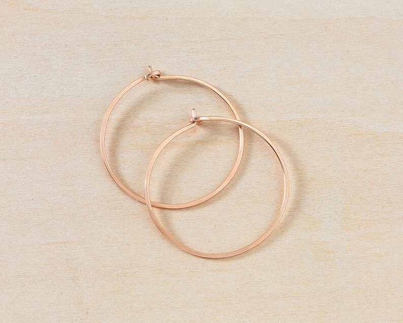 Rose Gold Hoop Earrings Medium Classic Hoops in Pink Gold Etsy