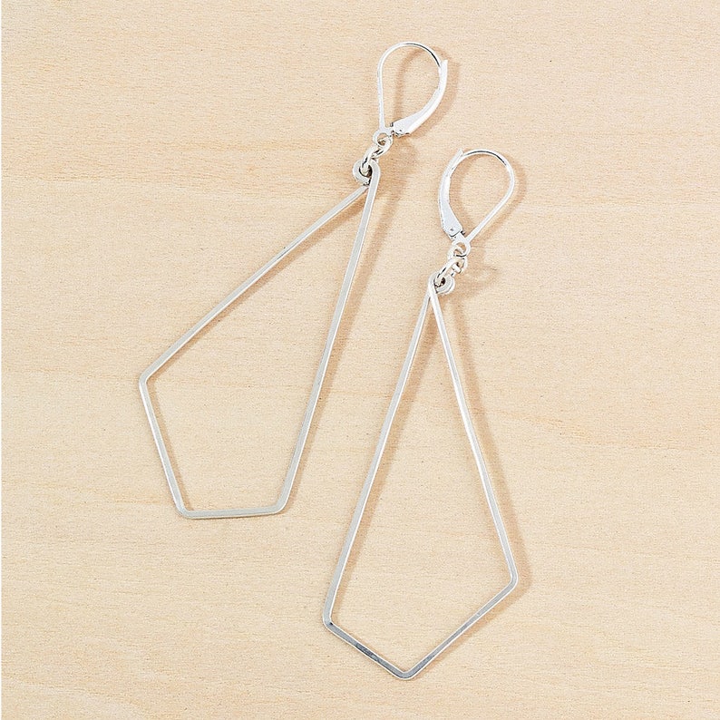 Gold Statement Earrings Handmade Earrings Minimal Gold Etsy