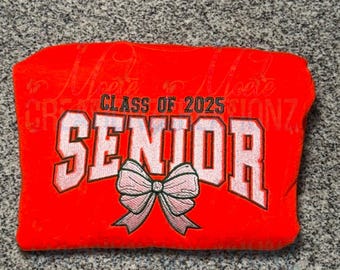 Sudadera bordada para personas mayores, sudadera de la clase de 2025, sudadera con lazo