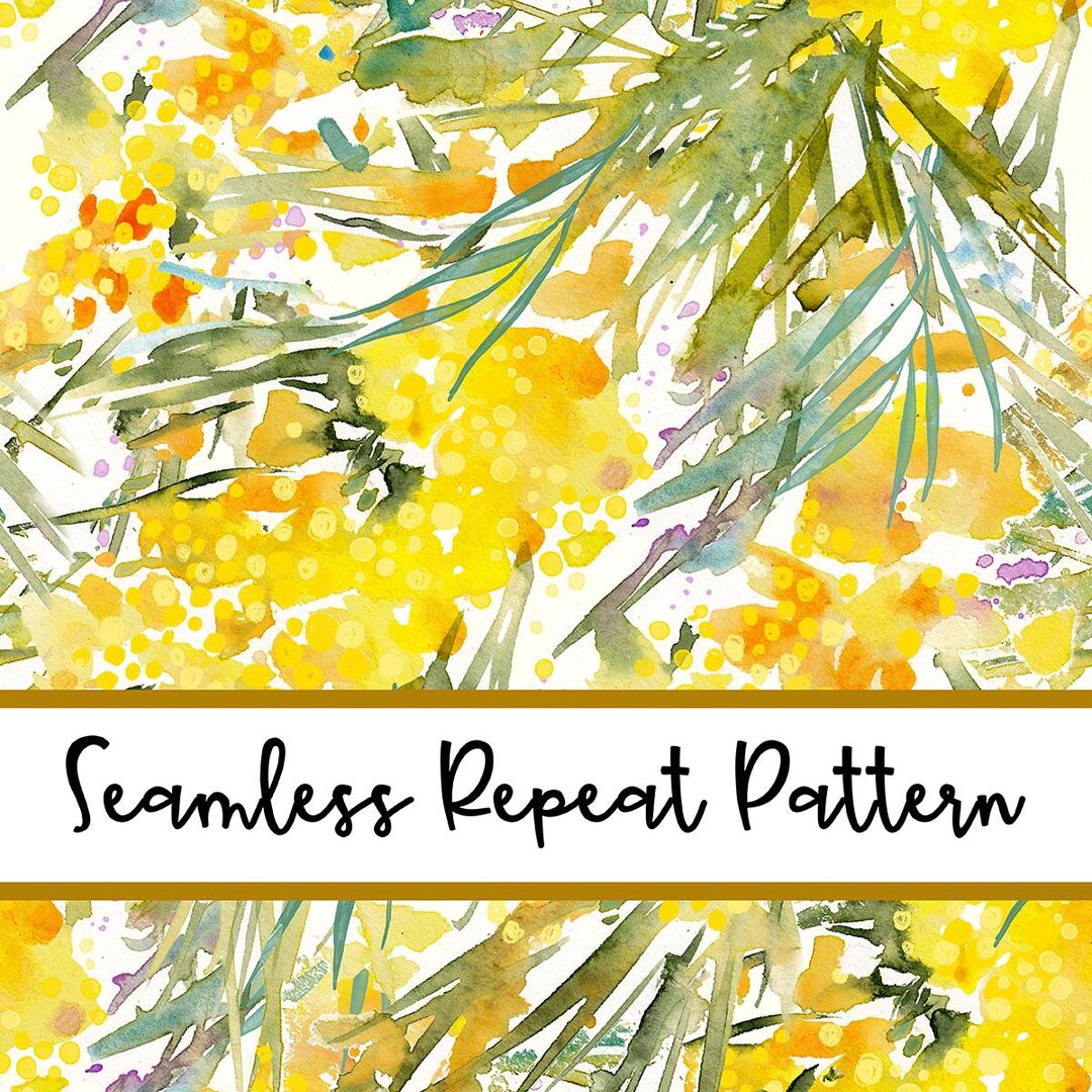 Wattle Pattern Raymond Wattle Floral Seamless Digital Pattern Paper Instant Download - Etsy