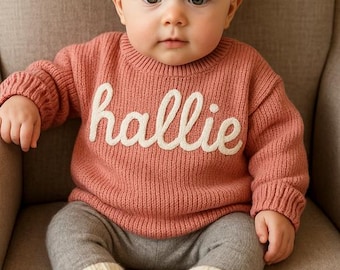 Name Sweater Baby Custom Toddler Sweater with Name Personalized Baby Jumper Knit Sweater Baby Sweater Personalised Baby Gifts