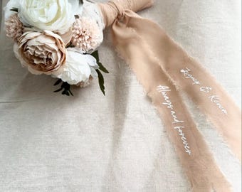 Cinta de ramo personalizada, isimli buket kurdelesi, cinta de ramo de mano, ramo de boda,