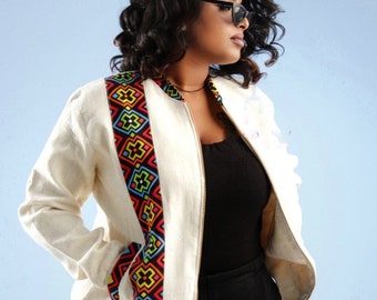 Fetil Gabi Jacket fused with African Pattern