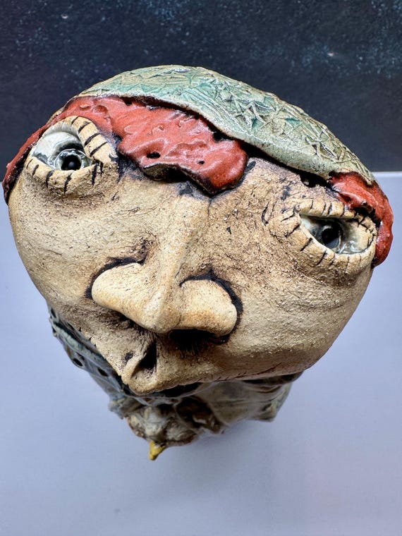 Medium Ceramic Sculpture - for the love of  birds  (Free US Shipping)