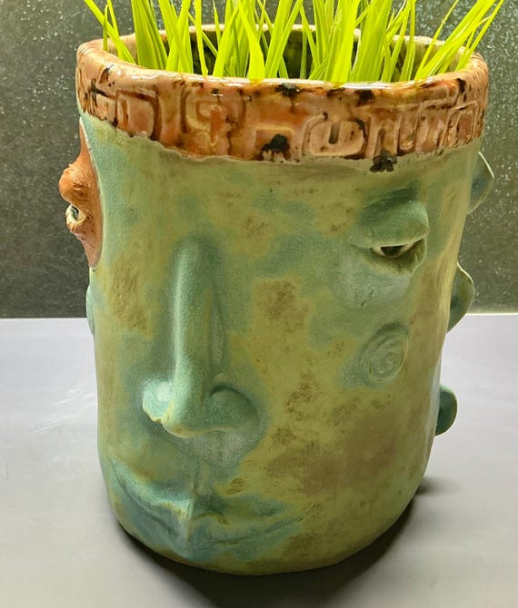 Medium Face Planter - Antique Blue -  (Free US Shipping)