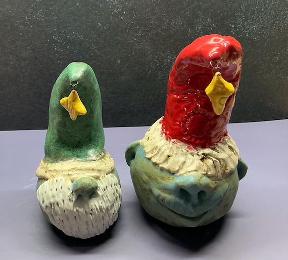 Two Ceramic Gnomes   (Free US Shipping)
