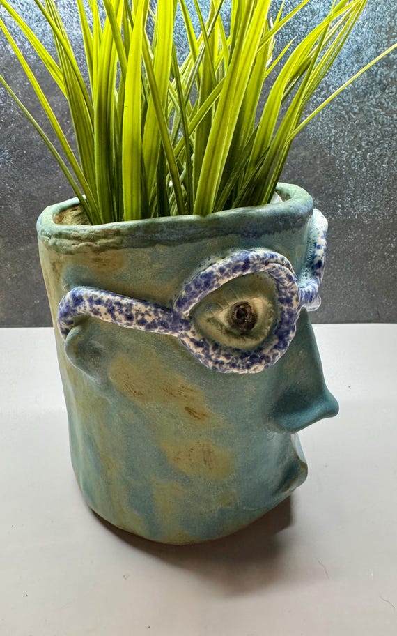 Medium Face Planter - Blue Speckled Glasses   -  (Free US Shipping)