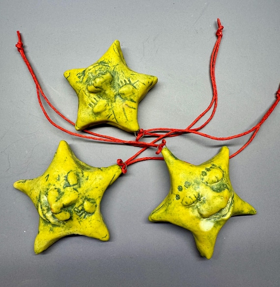 3 Handmade Ceramic Ornaments