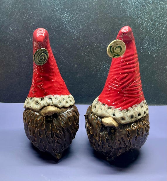 Two Ceramic Gnomes   (Free US Shipping)