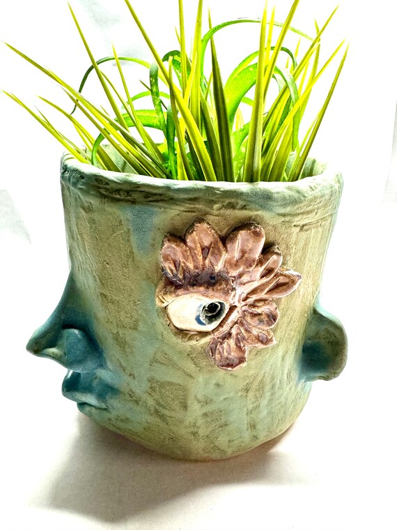 SALE - Face  Planter - with watering spout  (Free US Shipping)