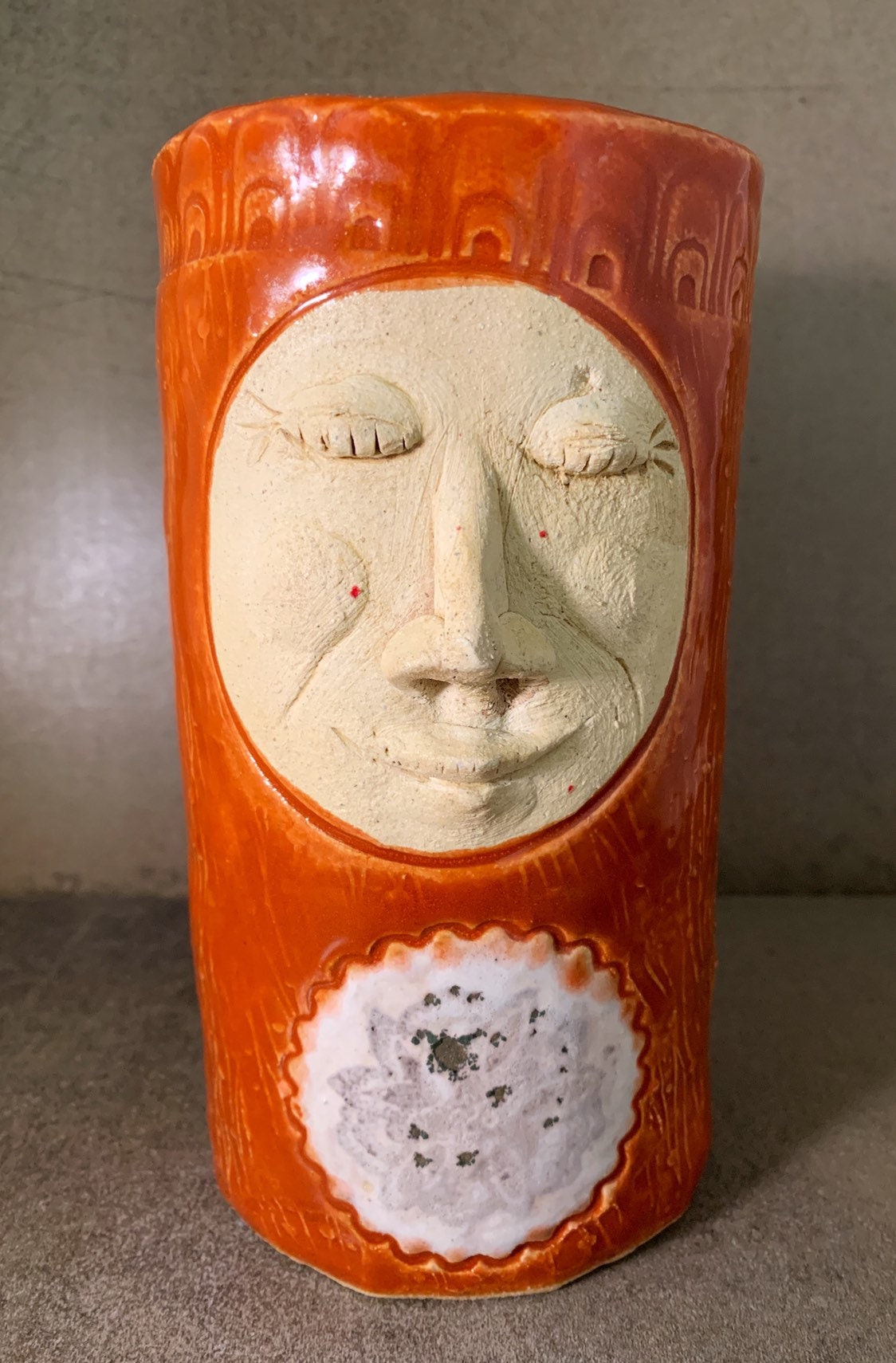 Face Vase in Orange