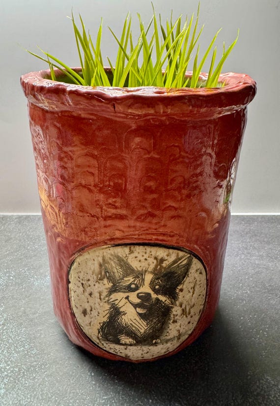 Medium Dog Planter - Corgi  (Free US Shipping)
