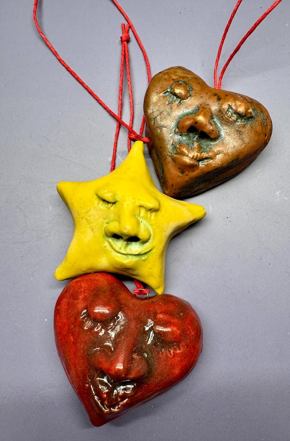 3 Handmade Ceramic Ornaments