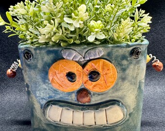 Face Planter - Rectangle Robot in Blue - (Free US Shipping)