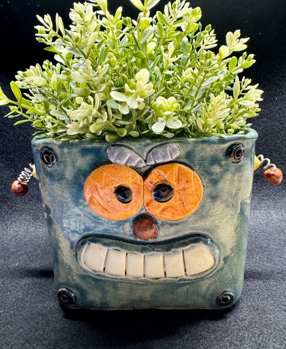 Face Planter - Rectangle Robot in Blue - (Free US Shipping)