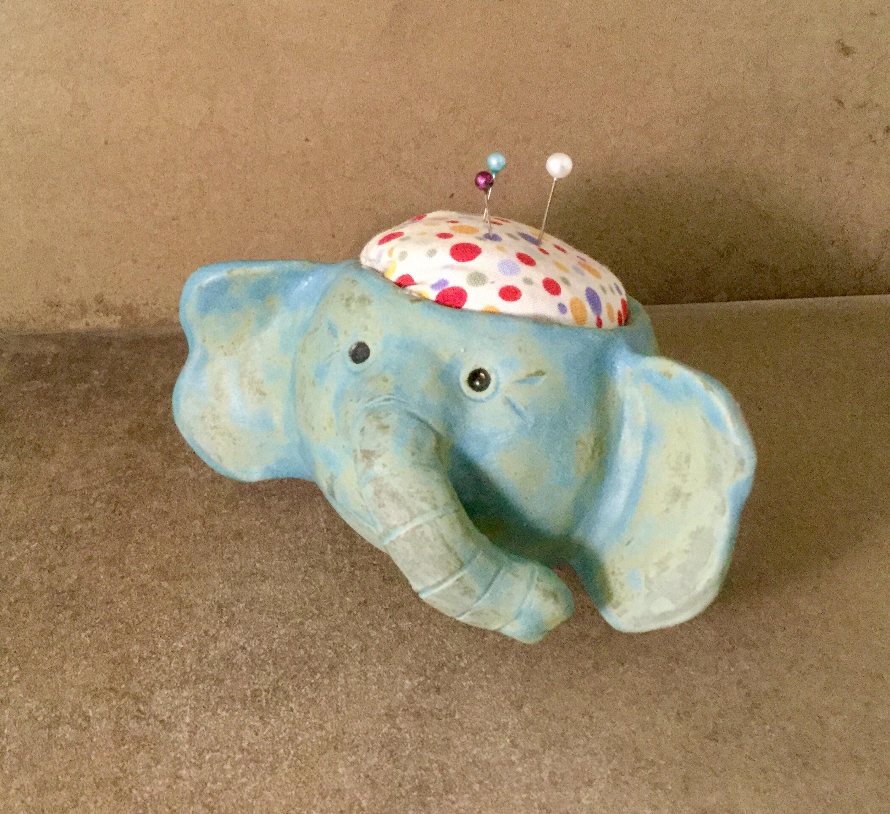 Handmade Ceramic Pin Cushion - Elephant