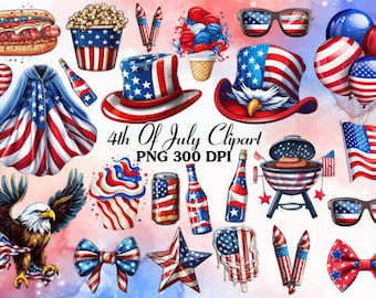 4th of July Sublimation Clipart Bundle Independence Day designs American flag sublimation 4th of July digital download USA flag clipart 4th