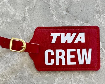 Leather Vintage TWA Crew  Luggage Tags