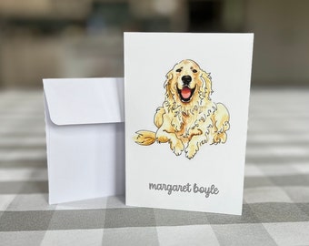 Adorable Handmade  GOLDEN Retriever Note Cards Quick Free Shipping Excellent Gift