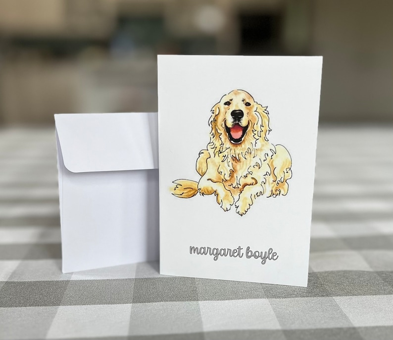 Adorable Handmade GOLDEN Retriever Note Cards Quick Free Shipping Excellent Gift image 1