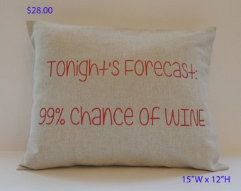 Decorative Throw Pillow, GREAT Gift Forecast of Wine