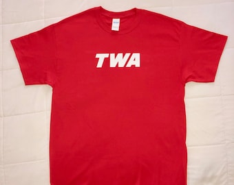 TWA Vintage Design Tee Shirt 100% Cotton Ready to Wear Free USPS FC Shipping