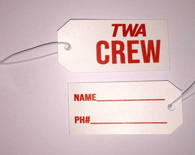 TWA Crew Luggage Tags Set of TWO Free Shipping Etsy