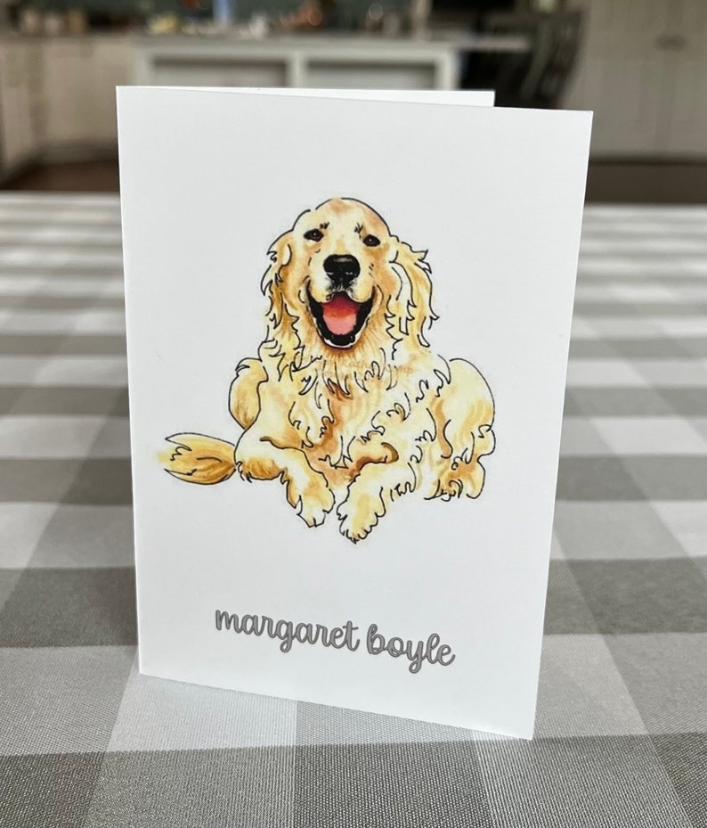 Adorable Handmade GOLDEN Retriever Note Cards Quick Free Shipping Excellent Gift image 2