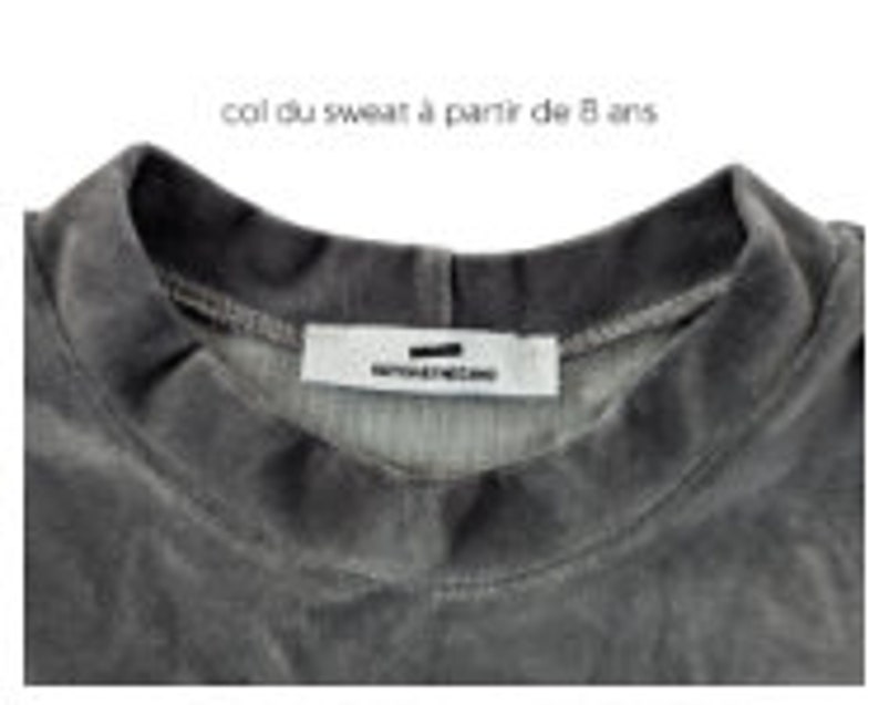 Children's gray velvet sweatshirt made in France image 2