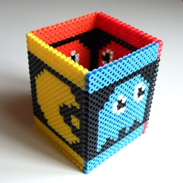 Pacman Pen Holder or Toothbrush Holder - Nintendo Atari Arcade Perler Bead Box