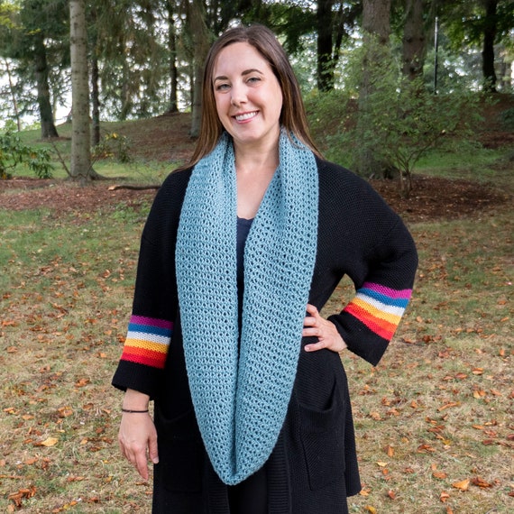 light blue chunky scarf